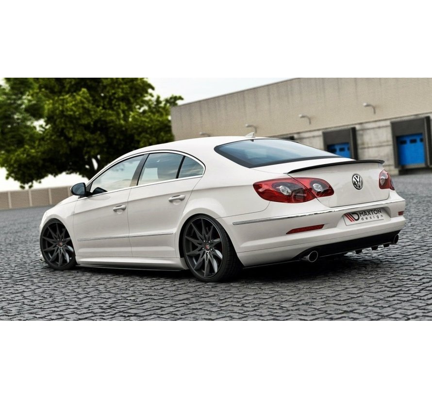 Maxton Design CENTRAL REAR SPLITTER VW PASSAT CC R36 RLINE (PREFACE) (WITH VERTICAL BARS)