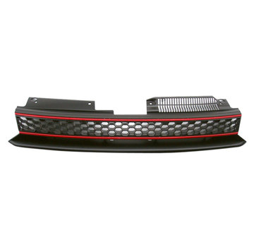 Autostyle Embleemloze Grill Volkswagen Golf VI GTi 2008-2012 - Zwart/Rood