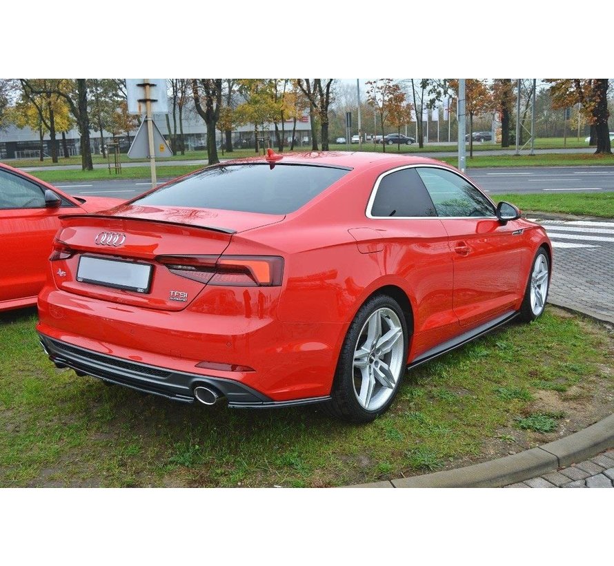 Maxton Design CENTRAL REAR DIFFUSER AUDI A5 S-LINE F5 COUPE / SPORTBACK (WITH VERTICAL BARS)