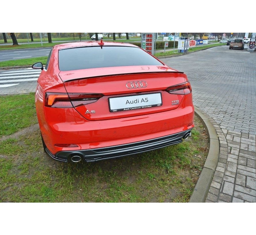 Maxton Design CENTRAL REAR DIFFUSER AUDI A5 S-LINE F5 COUPE / SPORTBACK (WITHOUT VERTICAL BARS)