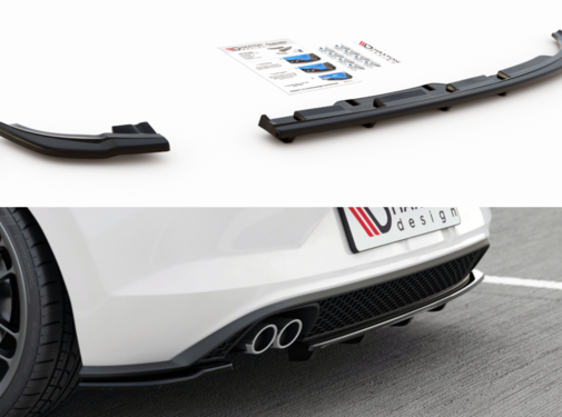 Maxton Design Maxton Design CENTRAL REAR DIFFUSER (with vertical bars) VW Polo 6 GTI Mk6