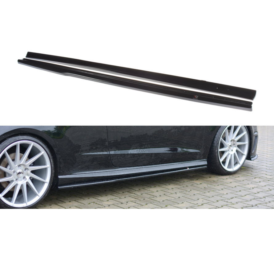 Maxton Design SIDE SKIRTS DIFFUSERS AUDI S3 / A3 S-LINE 8V / 8V FL HATCHBACK