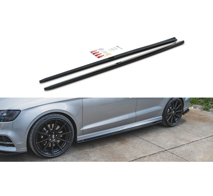 Maxton Design SIDE SKIRTS DIFFUSERS  V.2 Audi S3 / A3 S-Line Sedan 8V Facelift