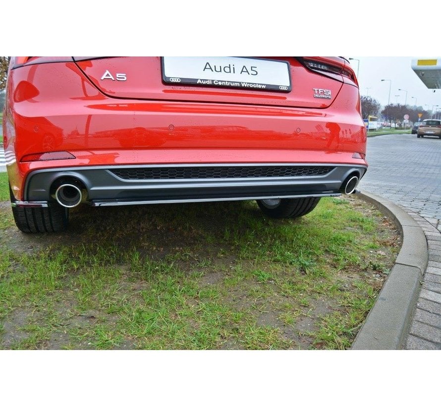 Maxton Design CENTRAL REAR DIFFUSER AUDI A5 S-LINE F5 COUPE / SPORTBACK (WITHOUT VERTICAL BARS)