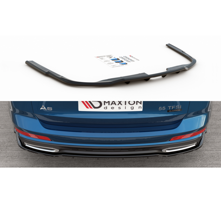 Maxton Design CENTRAL REAR DIFFUSER (with vertical bars) Audi A6 S-Line Avant C8