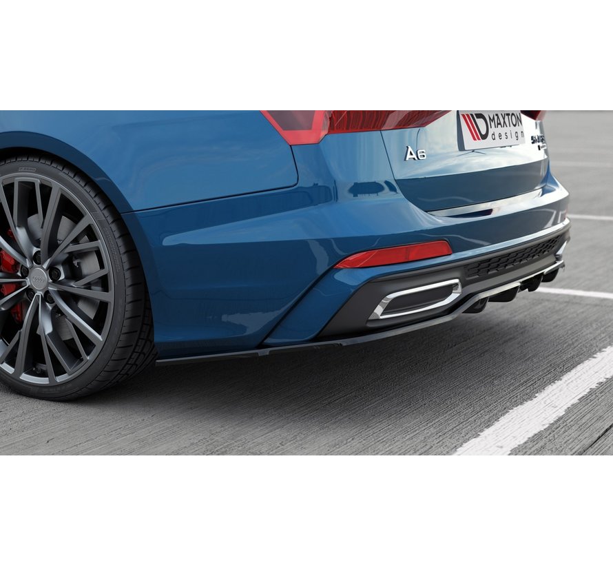 Maxton Design CENTRAL REAR DIFFUSER (with vertical bars) Audi A6 S-Line Avant C8