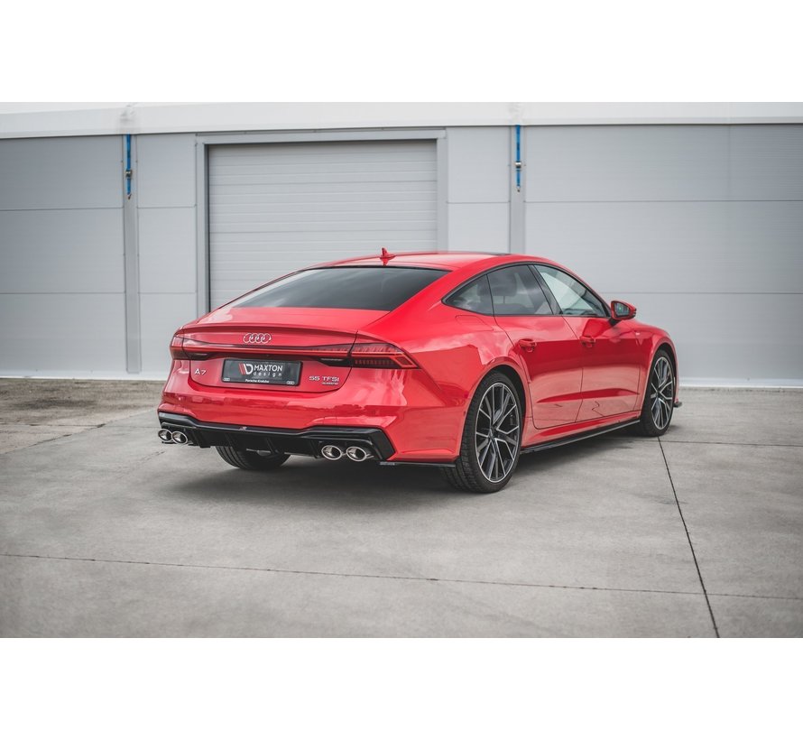 Maxton Design REAR DIFFUSER + Exhaust Ends Imitation Audi A7 C8 S-Line