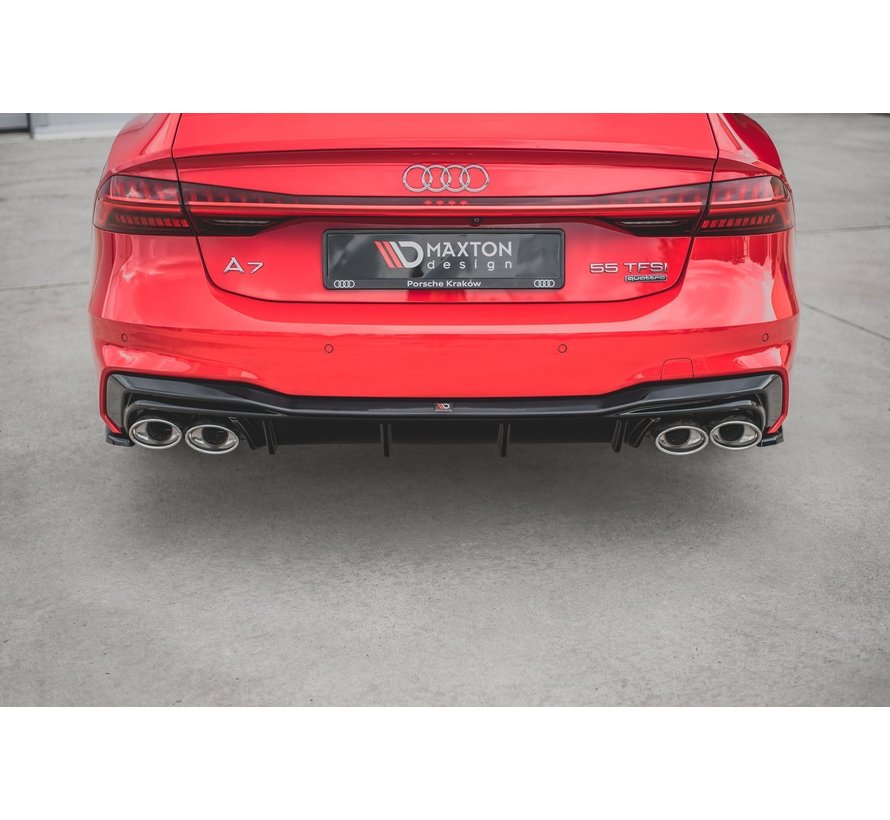 Maxton Design REAR DIFFUSER + Exhaust Ends Imitation Audi A7 C8 S-Line