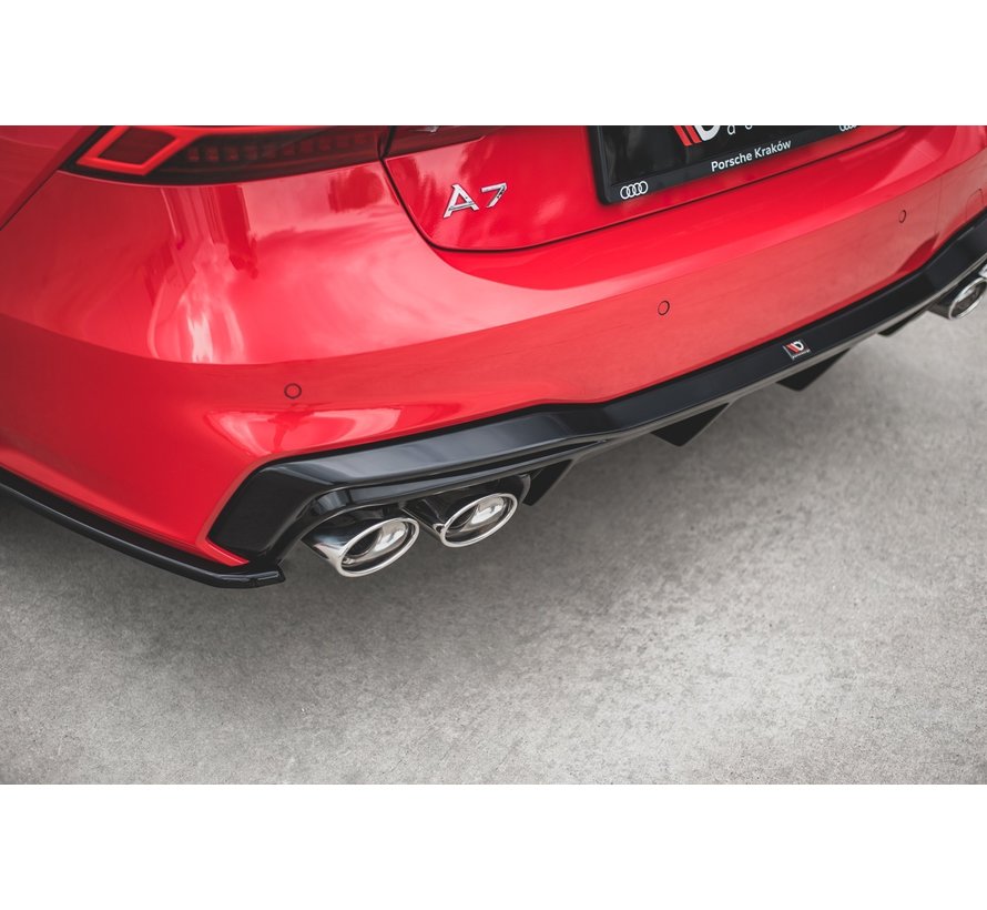 Maxton Design REAR DIFFUSER + Exhaust Ends Imitation Audi A7 C8 S-Line