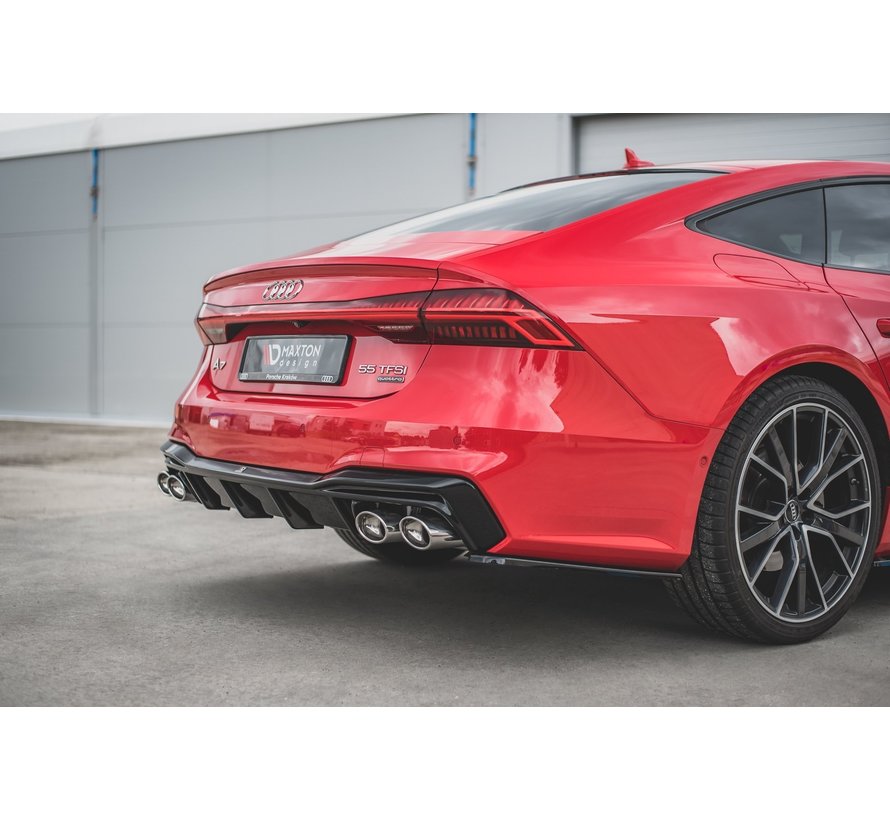 Maxton Design REAR DIFFUSER + Exhaust Ends Imitation Audi A7 C8 S-Line