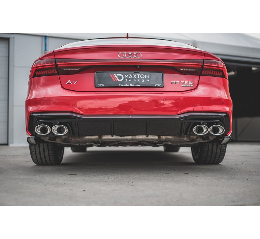 Maxton Design REAR DIFFUSER + Exhaust Ends Imitation Audi A7 C8 S-Line