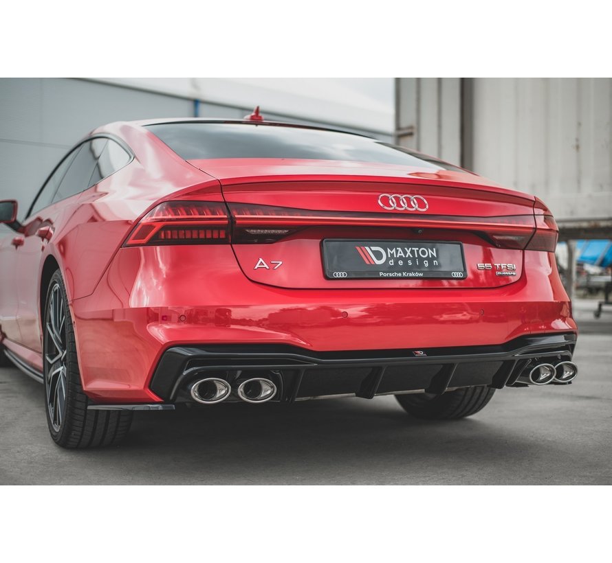 Maxton Design REAR DIFFUSER + Exhaust Ends Imitation Audi A7 C8 S-Line