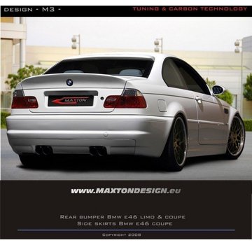 Maxton Design Maxton Design REAR BUMPER BMW 3 E46 COUPE & CABRIO < M3 LOOK > VERSION FITTING TO M3 EXHAUST