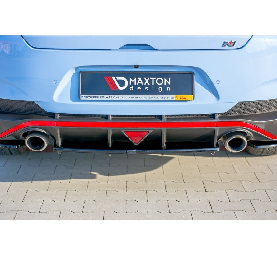 Maxton Design CENTRAL REAR DIFFUSER (with vertical bars) Hyundai I30 N Mk3 Fastback