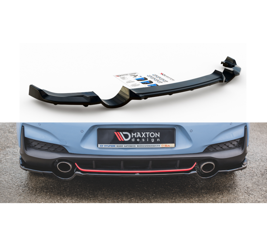 Maxton Design CENTRAL REAR DIFFUSER (with vertical bars) Hyundai I30 N Mk3 Hatchback