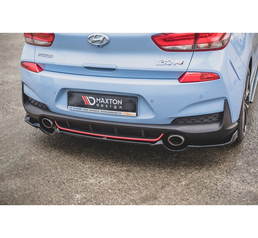 Maxton Design CENTRAL REAR DIFFUSER (with vertical bars) Hyundai I30 N Mk3 Hatchback