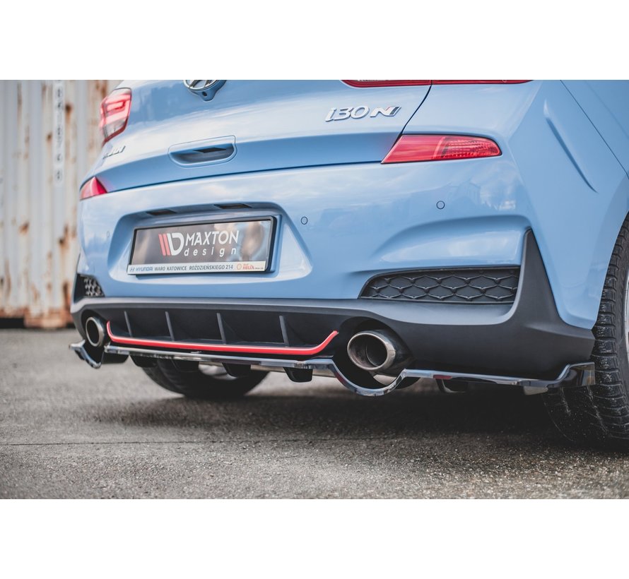 Maxton Design CENTRAL REAR DIFFUSER (with vertical bars) Hyundai I30 N Mk3 Hatchback