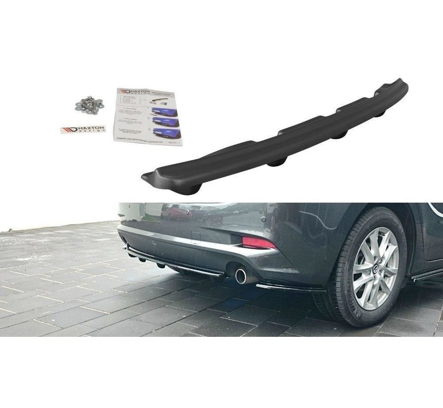 Maxton Design CENTRAL REAR DIFFUSER Mazda 3 BN (Mk3) Facelift (with vertical bars)