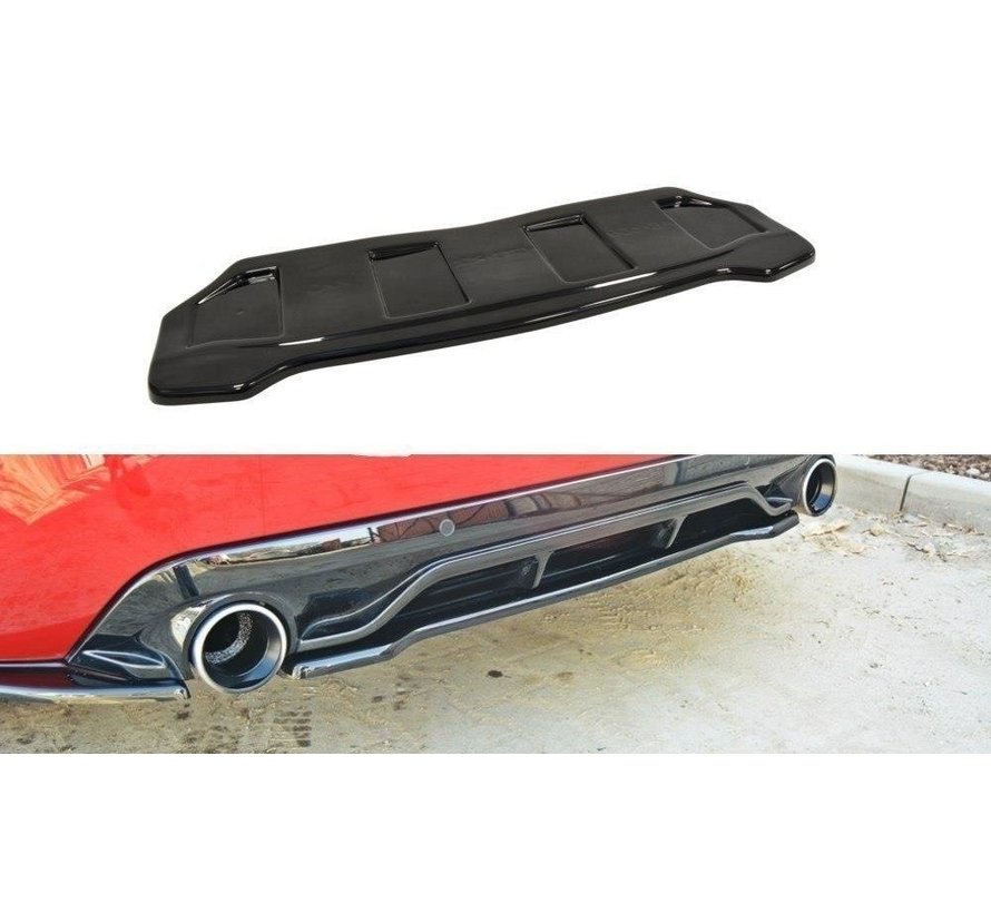 Maxton Design CENTRAL REAR DIFFUSER PEUGEOT 308 II GTI (without vertical bars)