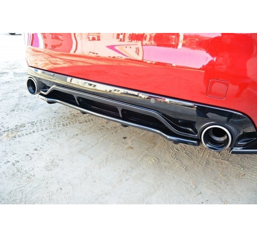 Maxton Design CENTRAL REAR DIFFUSER PEUGEOT 308 II GTI (with vertical bars)