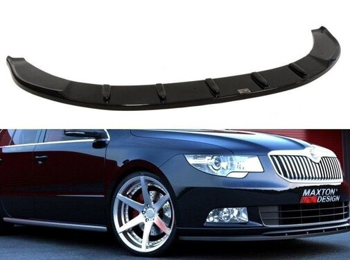 Maxton Design Maxton Design FRONT SPLITTER Skoda Superb Mk2 (For Sport Maxton Design FRONT BUMPER Spoiler)