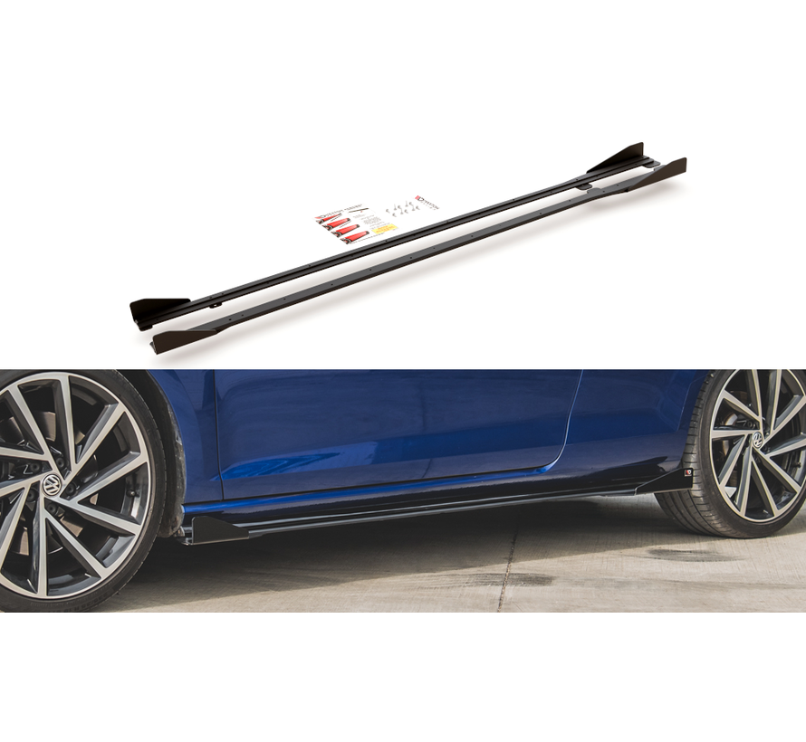 Maxton Design Racing Durability Maxton Design SIDE SKIRTS DIFFUSERS  + Flaps VW Golf 7 R Facelift