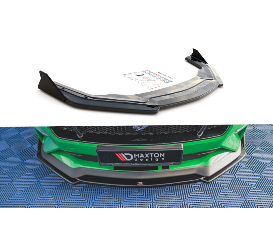 Maxton Design Front Splitter V.2 + Flaps Ford Mustang GT Mk6 Facelift