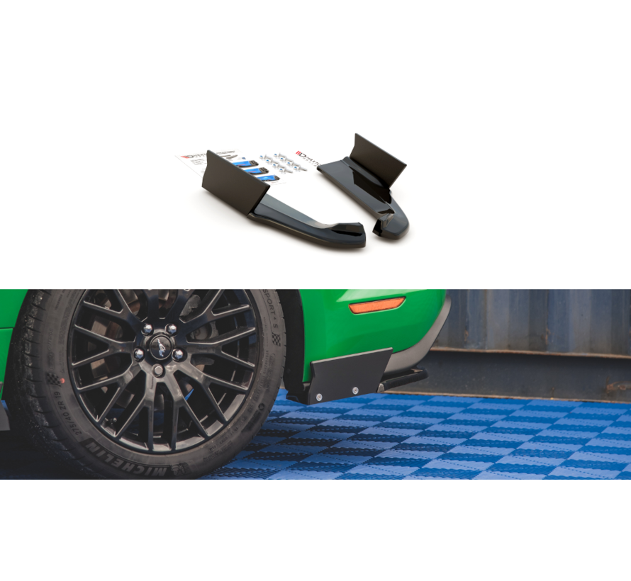 Maxton Design Rear Side Splitters V.1 + Flaps Ford Mustang GT Mk6 Facelift