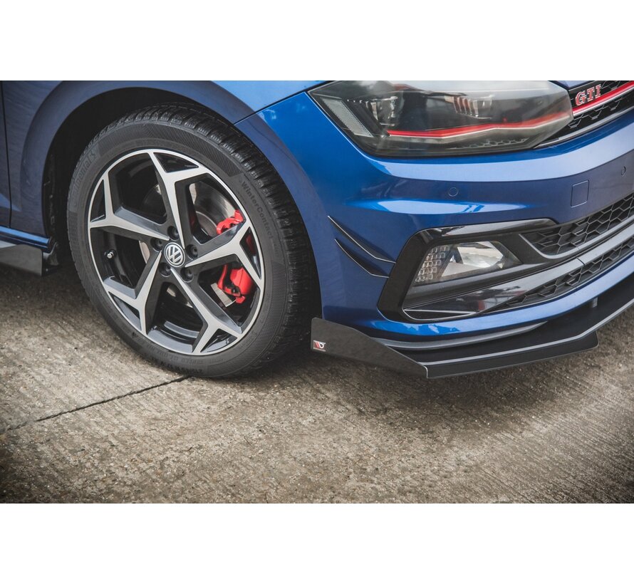 Maxton Design Racing Durability Front Splitter + Flaps Volkswagen Polo GTI Mk6