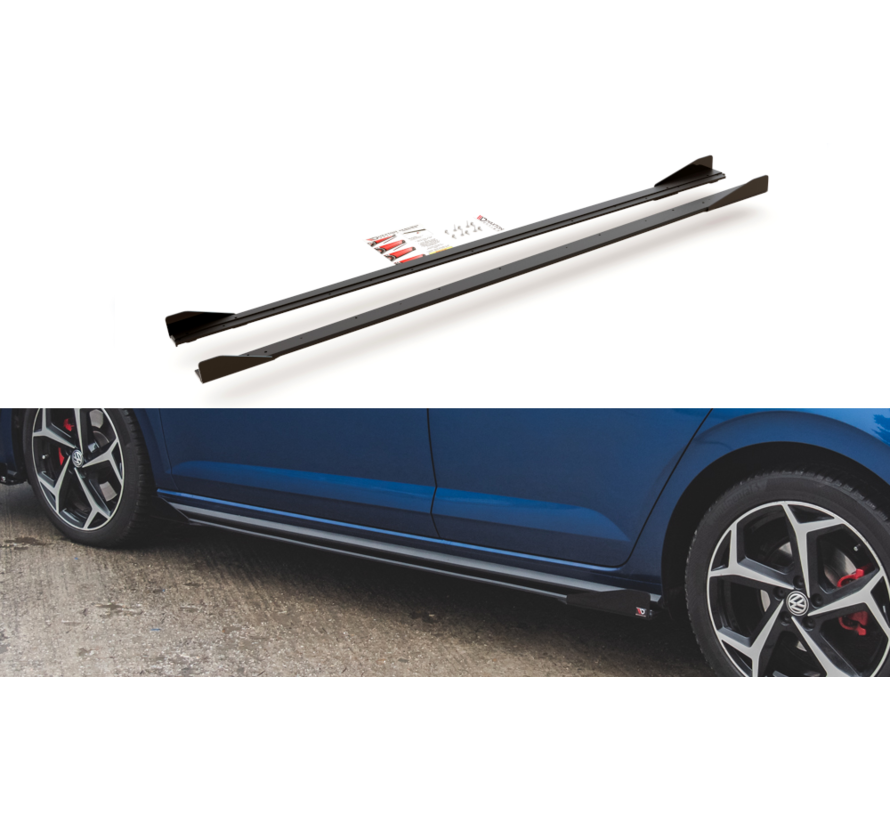 Maxton Design Racing Durability Side Skirts Diffusers + Flaps Volkswagen Polo GTI Mk6