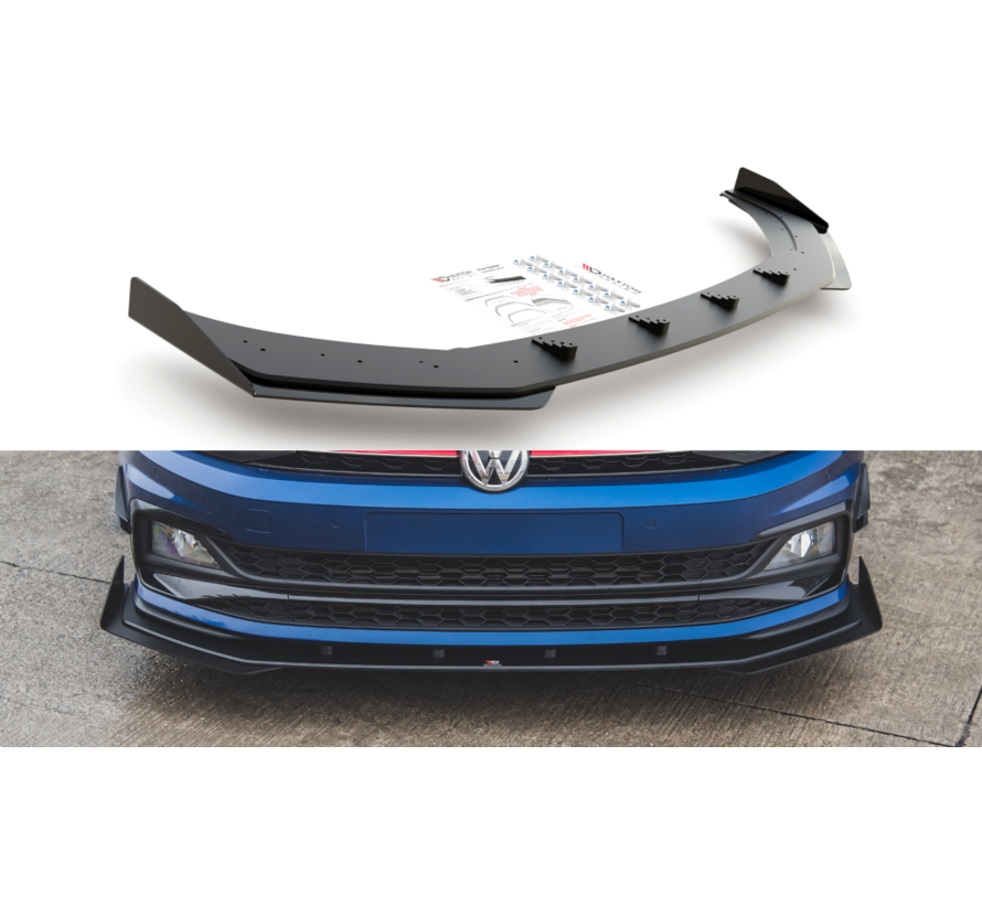 Maxton Design Racing Durability Front Splitter + Flaps Volkswagen Polo GTI Mk6