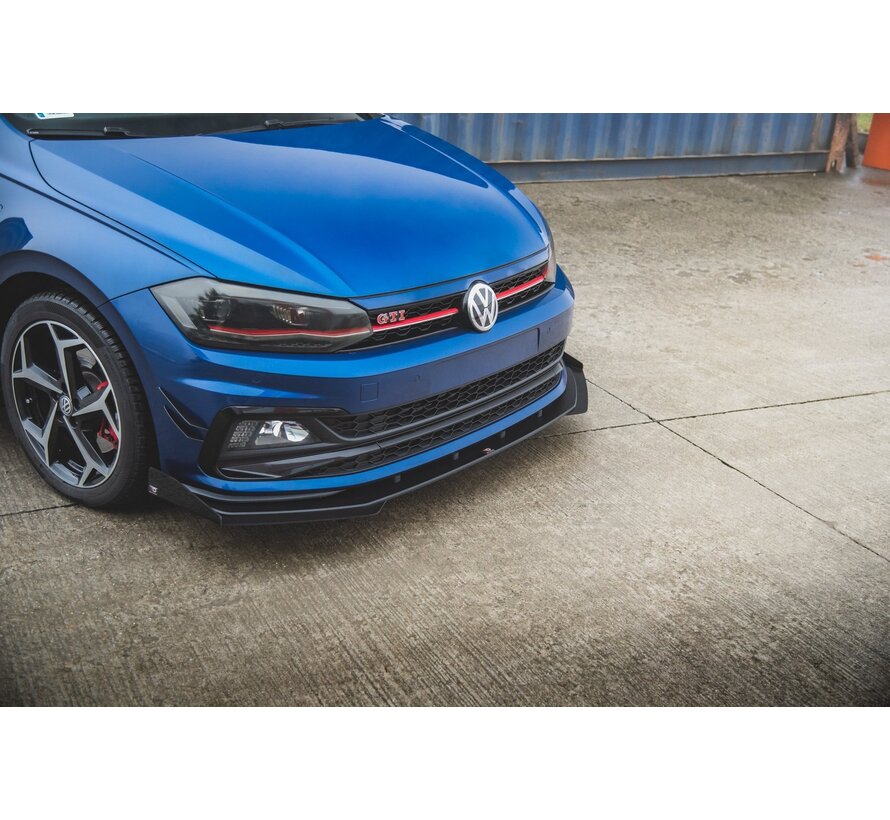 Maxton Design Racing Durability Front Splitter + Flaps Volkswagen Polo GTI Mk6