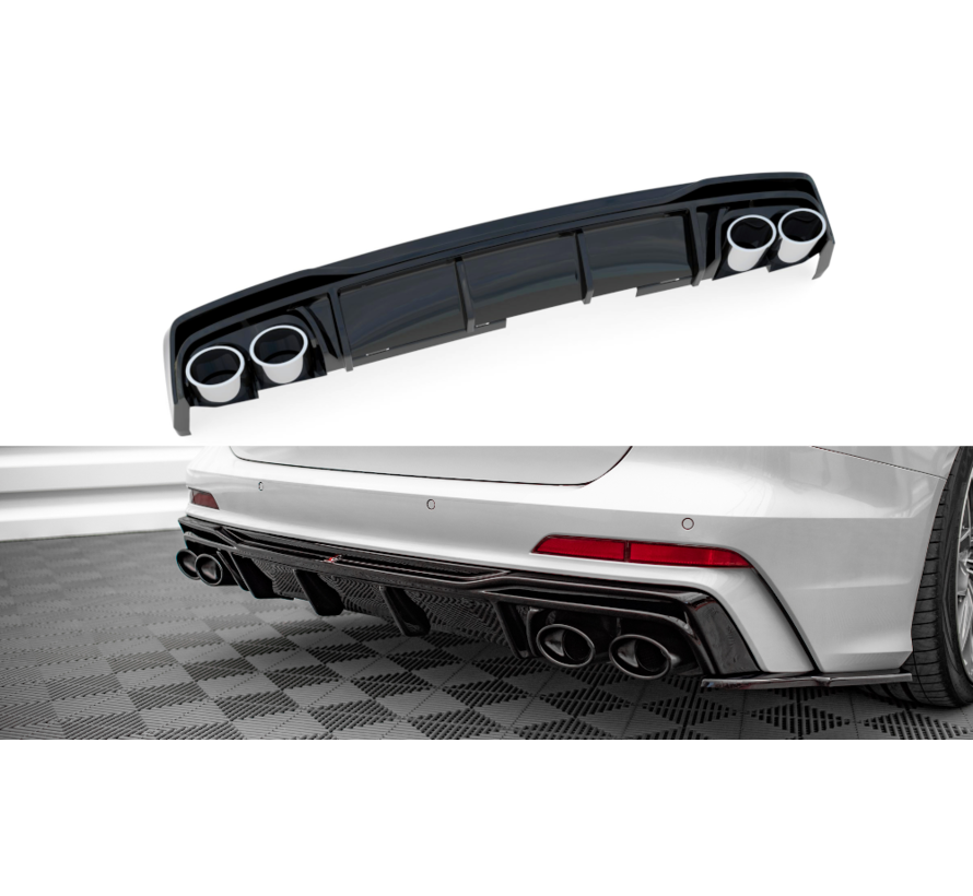 Maxton Design Rear Valance + Exhaust Ends Imitation Audi S6 / A6 S-Line C8