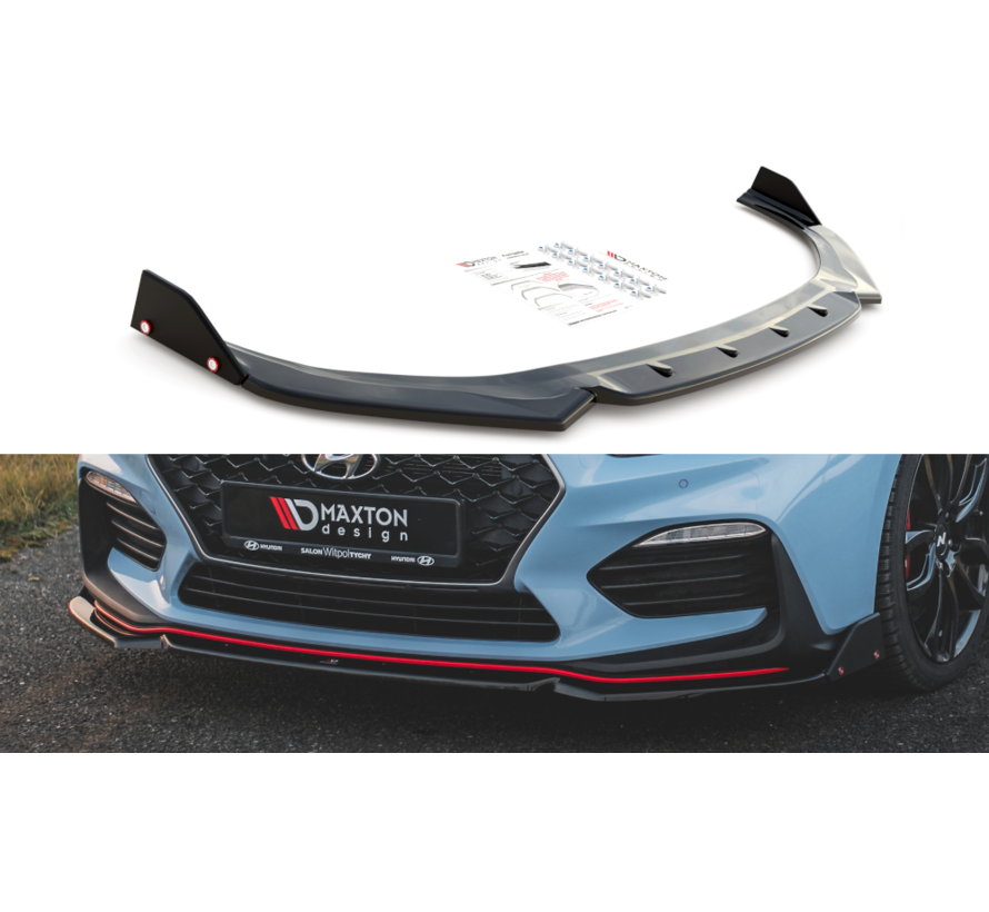 Maxton Design Front Splitter V.6 + Flaps Hyundai I30 N Mk3 Hatchback/Fastback