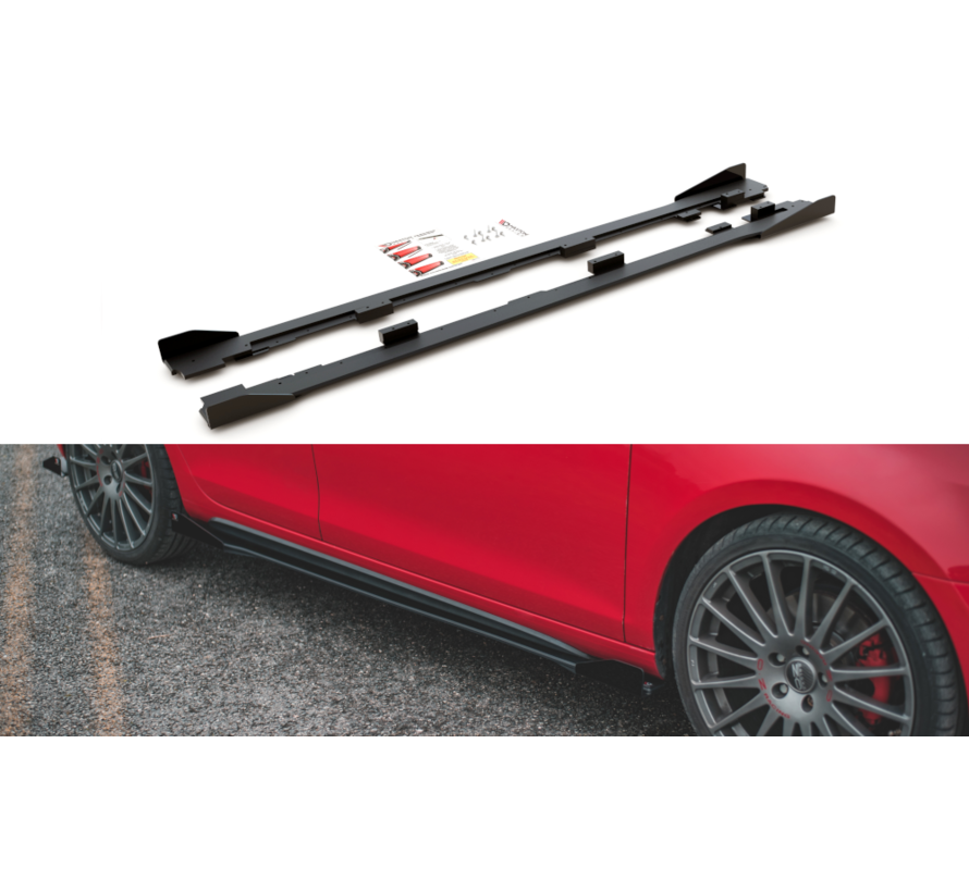 Maxton Design Racing Durability Side Skirts Diffusers + Flaps Volkswagen Golf GTI Mk6