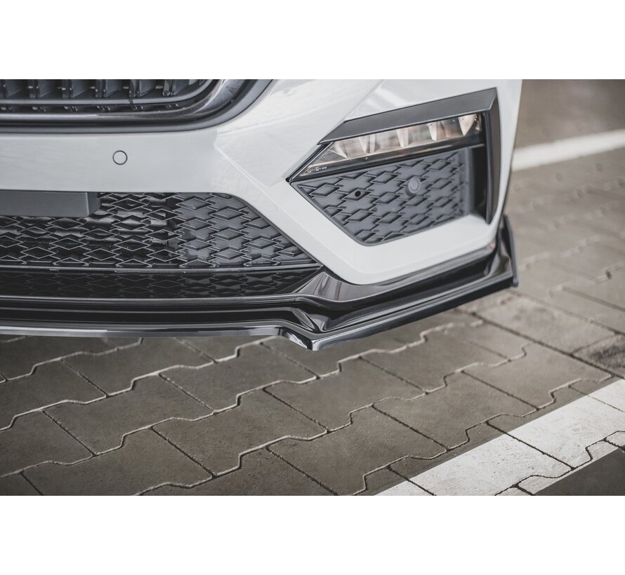 Maxton Design Front Splitter V.2 + Flaps Skoda Octavia RS Mk4