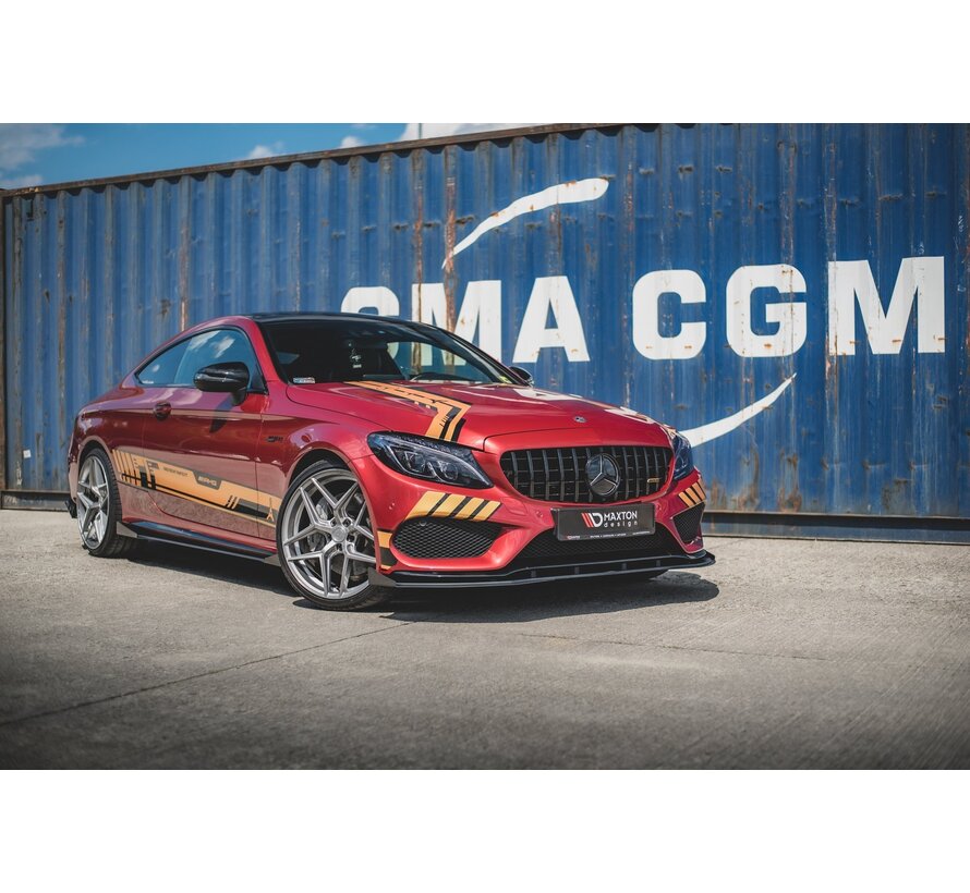 Maxton Design Racing Durability Front Splitter + Flaps Mercedes - AMG C43 Coupe C205