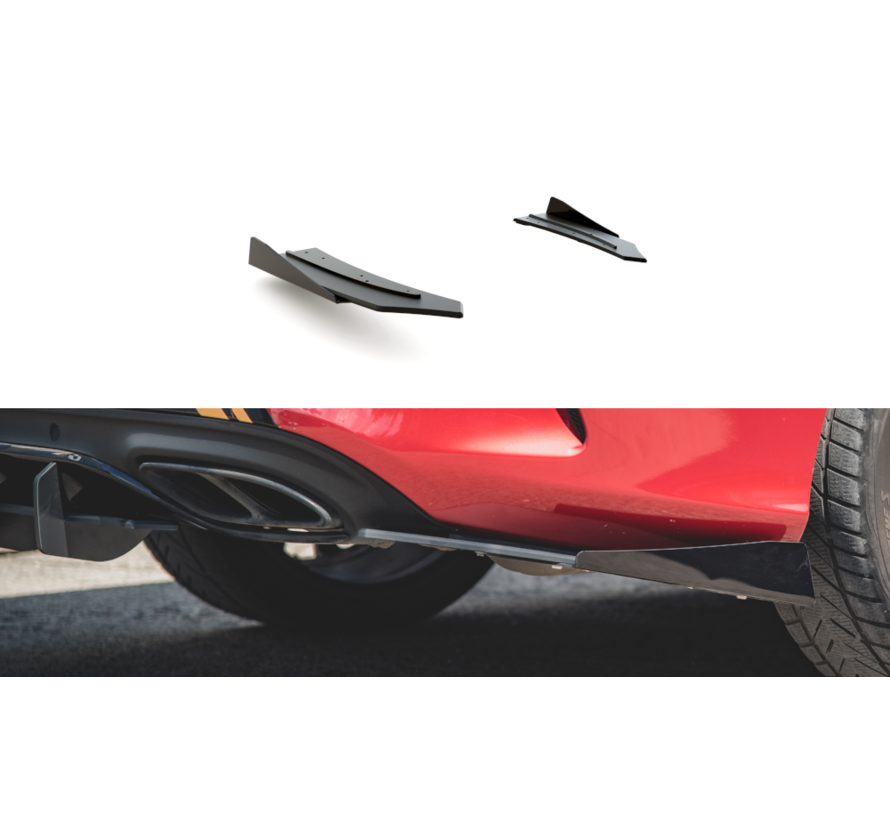 Maxton Design Racing Durability Rear Side Splitters + Flaps Mercedes-AMG C43 Coupe C205
