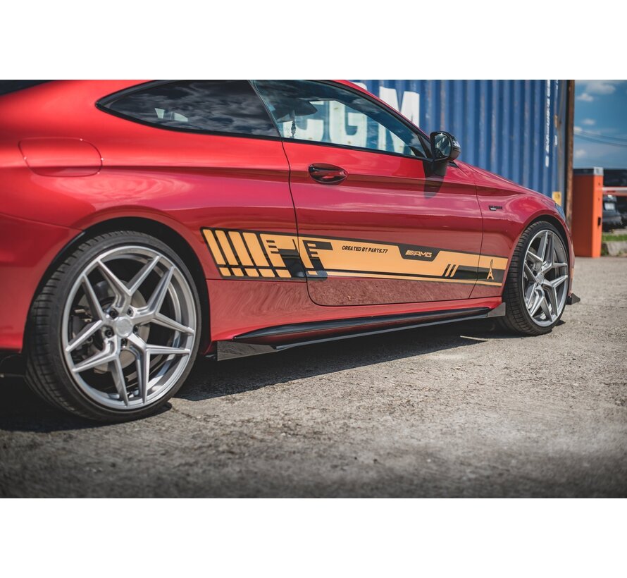 Maxton Design Racing Durability Side Skirts Diffusers + Flaps Mercedes-AMG C43 Coupe C205