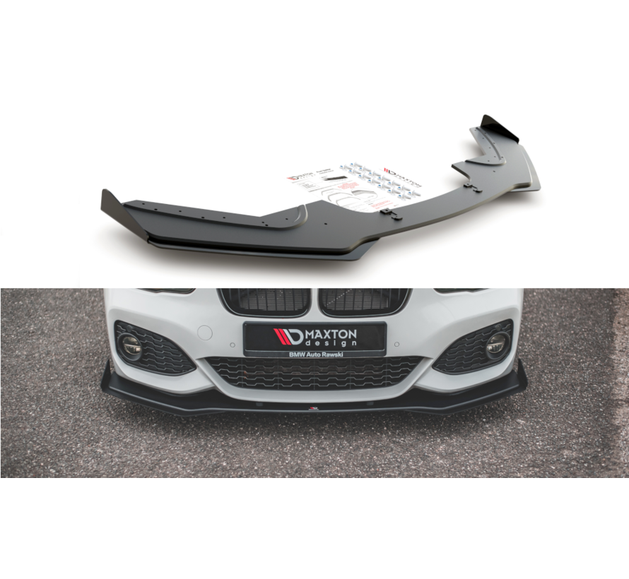 Maxton Design Racing Durability Front Splitter V.3 + Flaps for BMW 1 F20 M-Pack Facelift / M140i