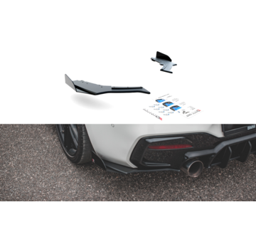 Maxton Design Maxton Design Racing Durability Rear Side Splitters V.3 + Flaps for BMW 1 F20 M140i