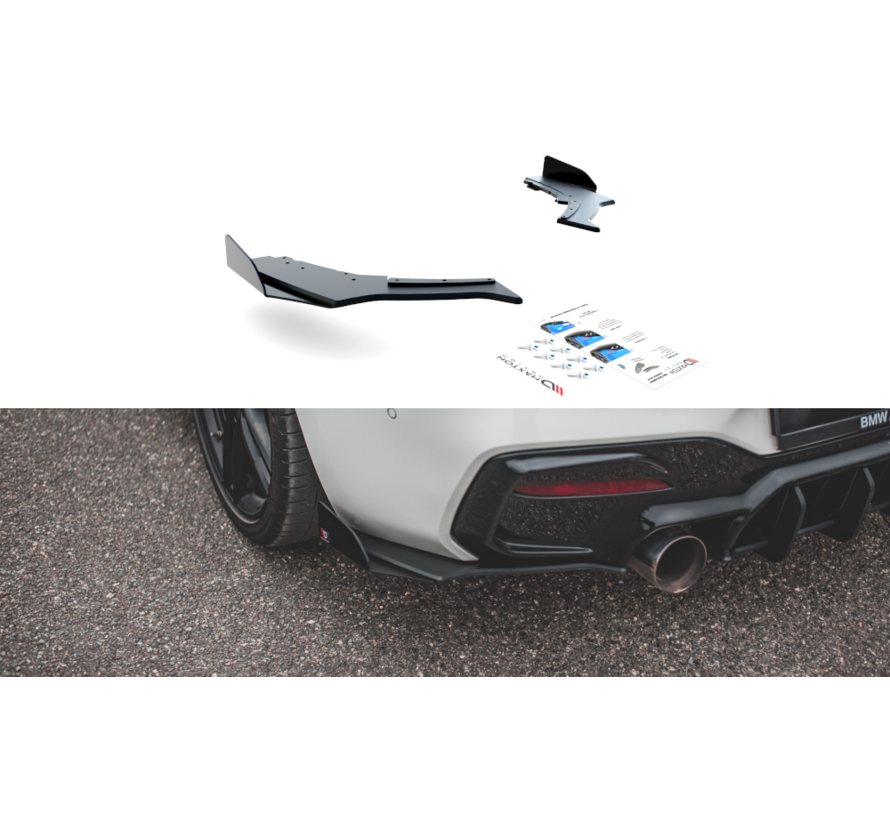 Maxton Design Racing Durability Rear Side Splitters V.3 + Flaps for BMW 1 F20 M140i