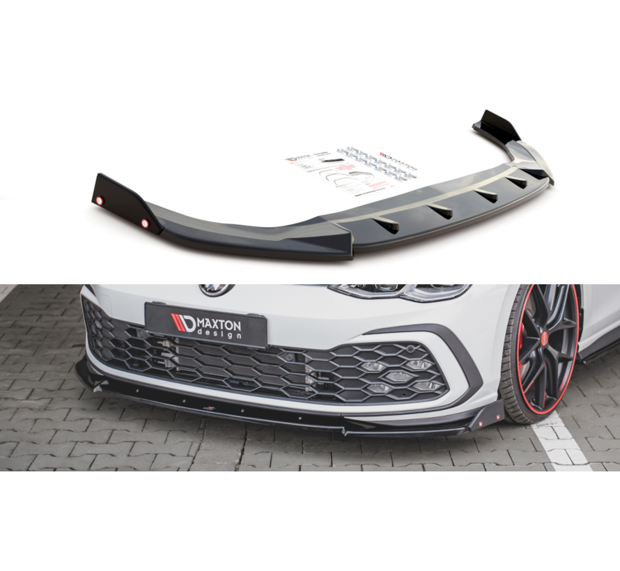 Maxton Design Front Splitter V.3 + Flaps Volkswagen Golf 8 GTI