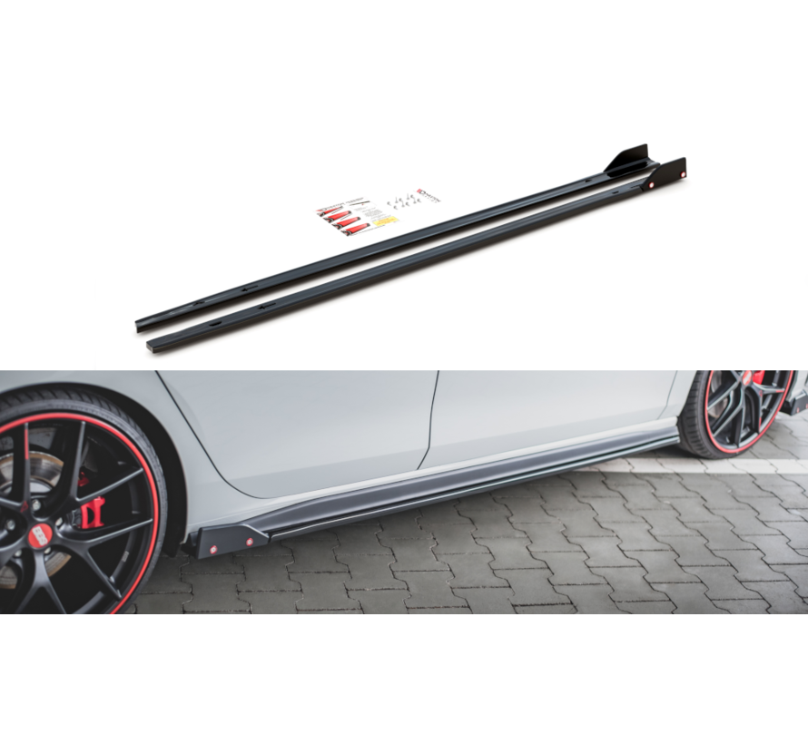 Maxton Design Side Skirts Diffusers V.2 + Flaps Volkswagen Golf 8 GTI / GTI Clubsport