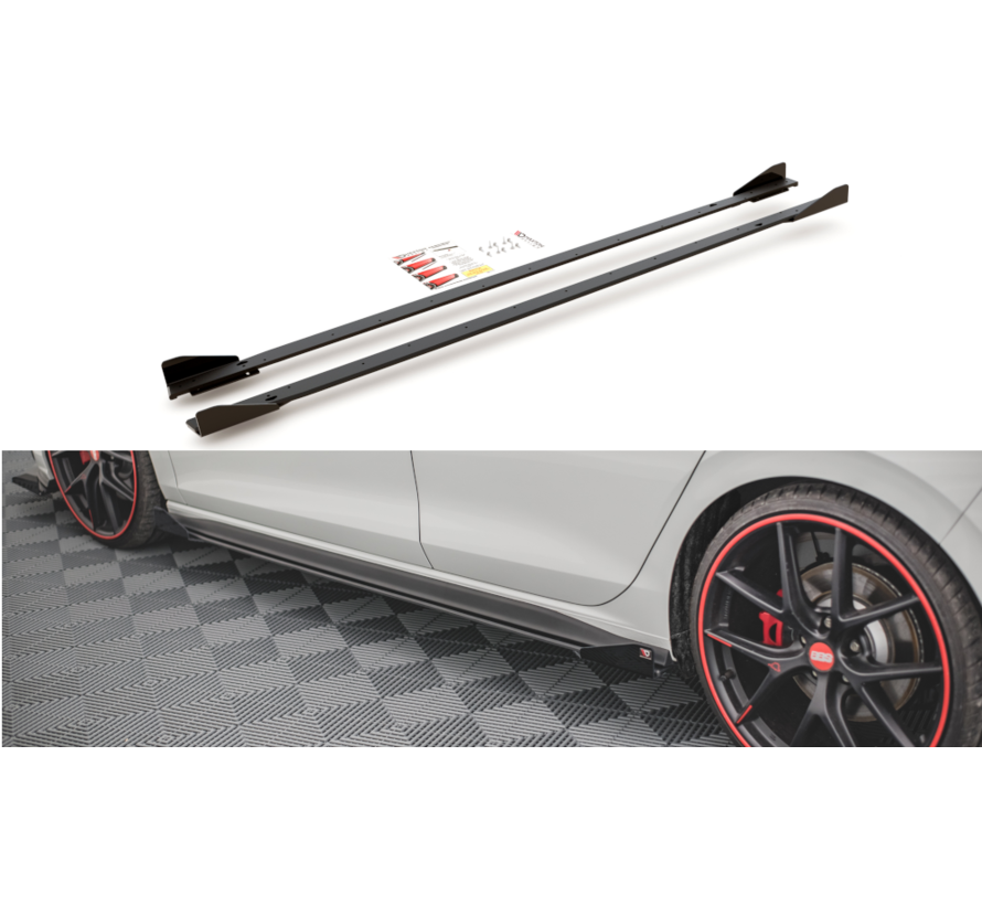 Maxton Design Racing Durability Side Skirts Diffusers + Flaps Volkswagen Golf 8 GTI / GTI Clubsport