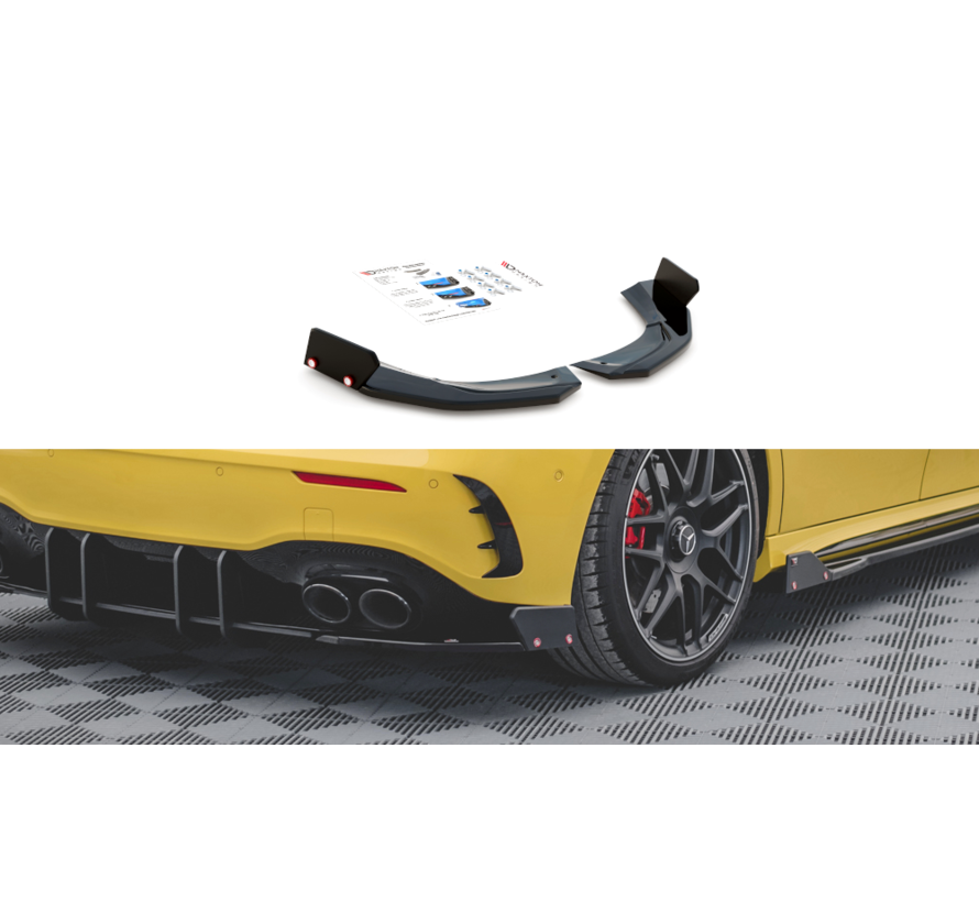 Maxton Design Rear Side Splitters V.2 + Flaps Mercedes-AMG A 45 S Aero Pack W177