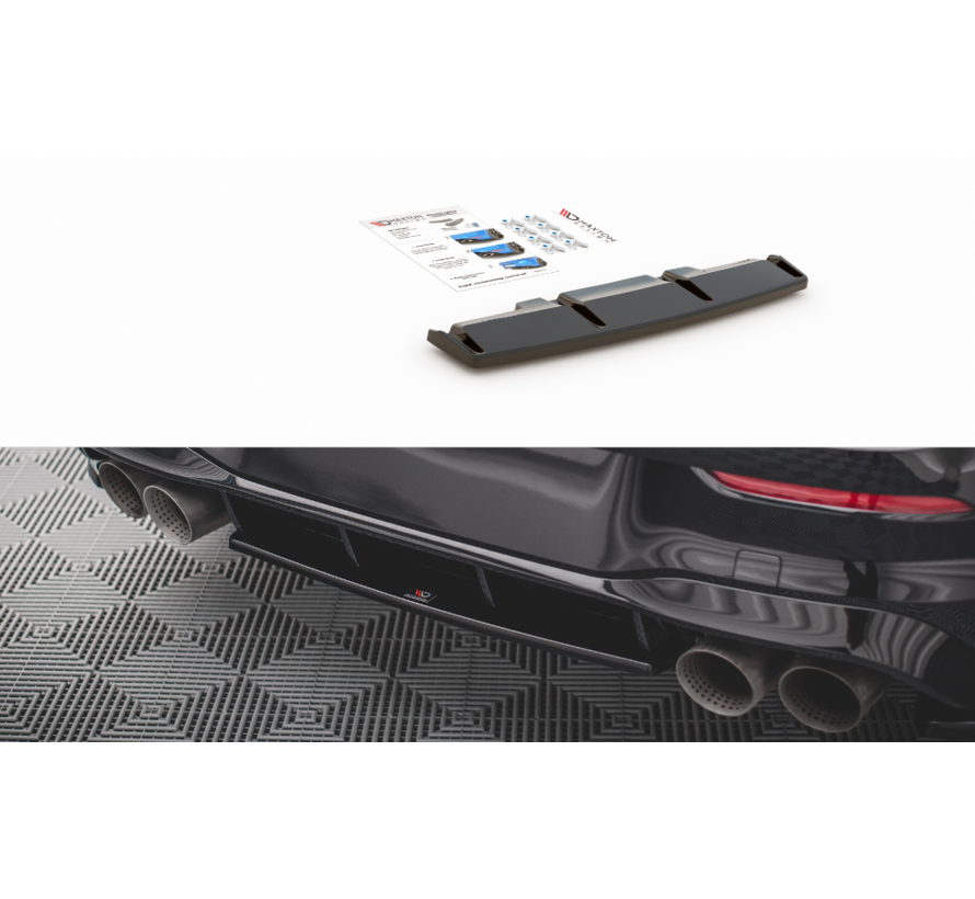 Maxton Design Central Rear Splitter for Volkswagen Golf R Mk8