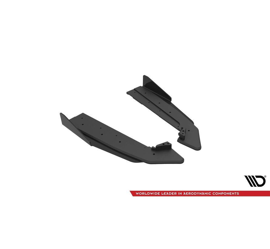 Maxton Design Street Pro Rear Side Splitters V.1 + Flaps Ford Mustang GT Mk6 Facelift