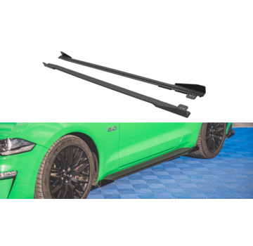 Maxton Design Maxton Design Street Pro Side Skirts Diffusers V.1 + Flaps Ford Mustang GT Mk6 Facelift