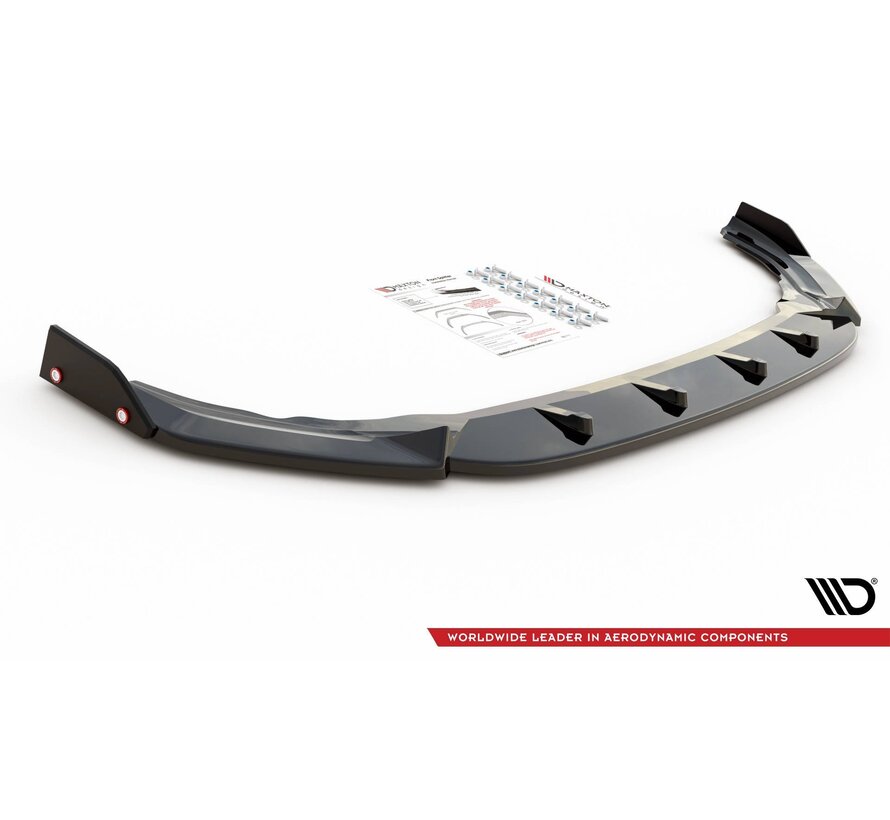 Maxton Design Front Splitter V.2 + Flaps Volkswagen Golf R Mk8